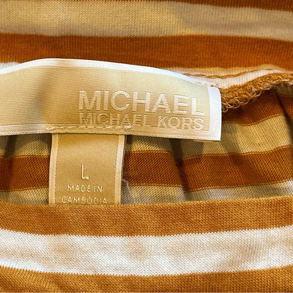 Michael Kors Yellow and Cream Striped Tank Top Sz. L - Picture 6 of 12